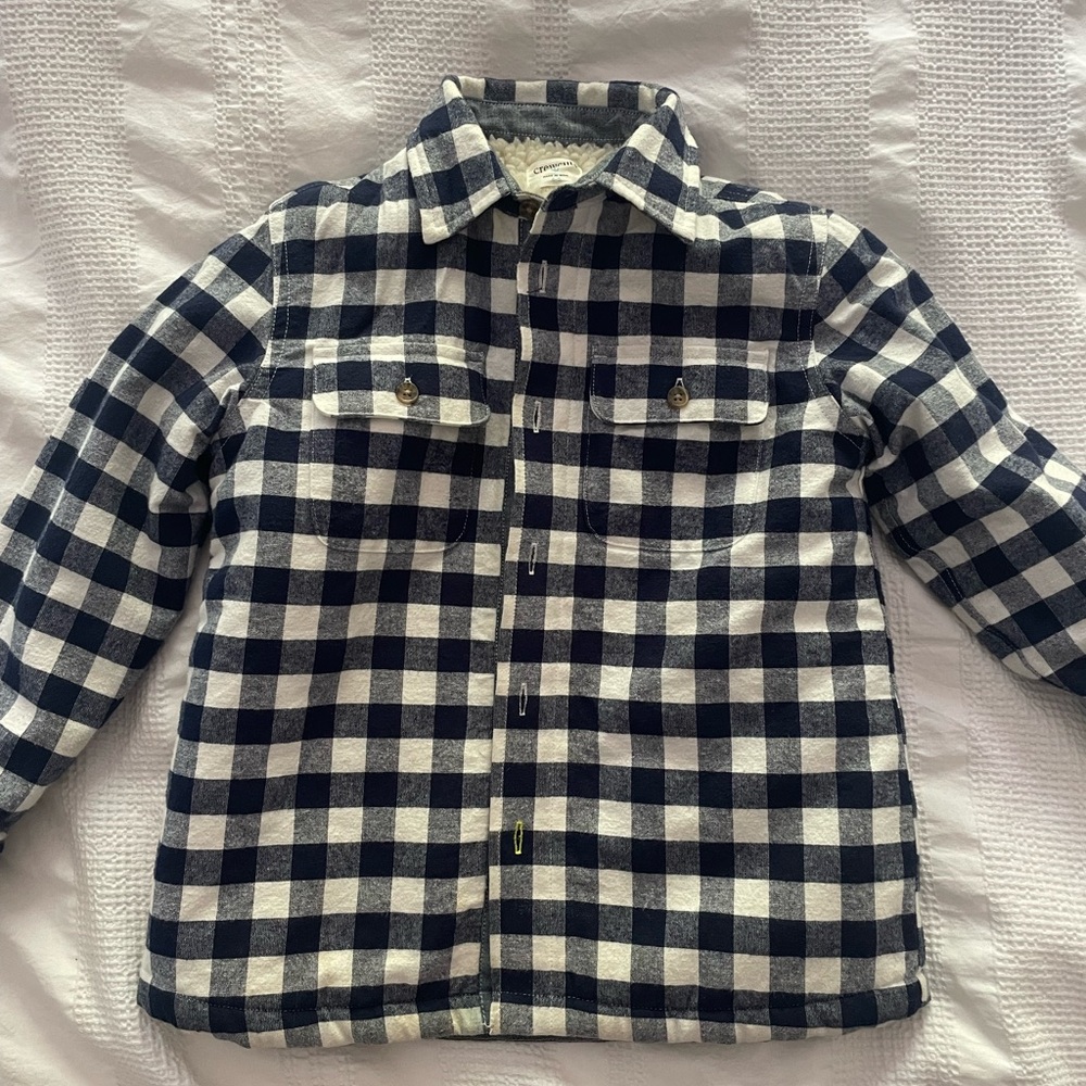 Crewcuts Navy and White Button Down light Jacket with lining